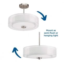 Invite Collection 3-Light Brushed Nickel Semi-Flush Mount by Progress Lighting -Progress Lighting Shop brushed nickel progress lighting flush mount lights p3694 09 44 1000