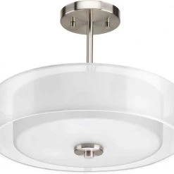 Invite Collection 3-Light Brushed Nickel Semi-Flush Mount by Progress Lighting
