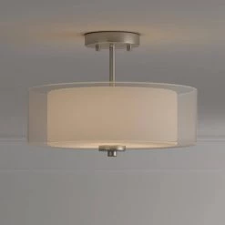 Invite Collection 3-Light Brushed Nickel Semi-Flush Mount by Progress Lighting -Progress Lighting Shop brushed nickel progress lighting flush mount lights p3694 09 a0 1000