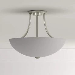 Gather Collection 12.5 in. 2-Light Brushed Nickel Semi-Flush Mount by Progress Lighting -Progress Lighting Shop brushed nickel progress lighting flush mount lights p3748 09 1d 1000