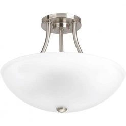 Gather Collection 12.5 in. 2-Light Brushed Nickel Semi-Flush Mount by Progress Lighting