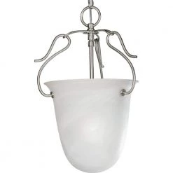 Bedford Collection 1-Light Brushed Nickel Semi-Flush Mount by Progress Lighting
