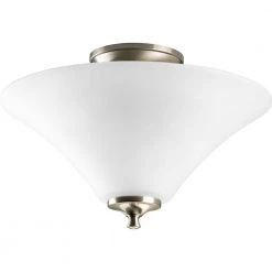 Janos Collection 2-Light Brushed Nickel Semi-Flush Mount by Progress Lighting