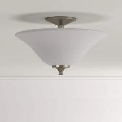 Janos Collection 2-Light Brushed Nickel Semi-Flush Mount by Progress Lighting -Progress Lighting Shop brushed nickel progress lighting flush mount lights p3855 09 c3 1000