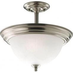 2-Light Brushed Nickel Semi-Flush Mount by Progress Lighting