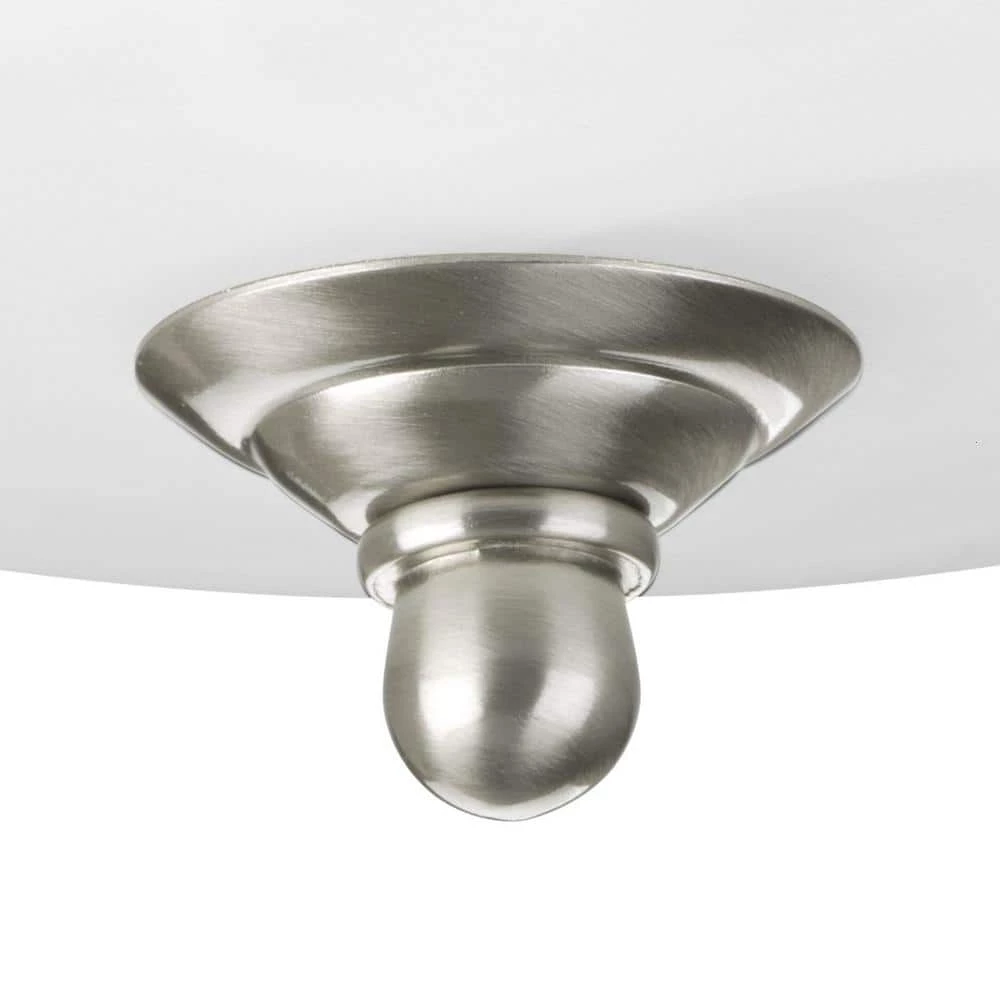 1-Light Brushed Nickel Flush Mount with Etched Glass by Progress Lighting 5 1-Light Brushed Nickel Flush Mount with Etched Glass by Progress Lighting - Image 3