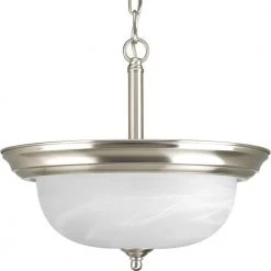 2-Light Brushed Nickel Semi-Flush Mount by Progress Lighting