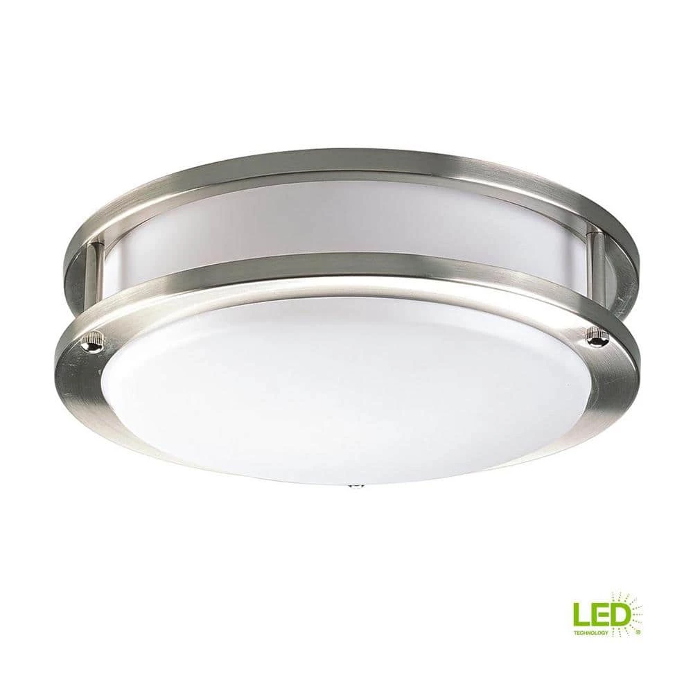 10.38 in. CTC COMM Collection 20 -Watt Brushed Nickel Integrated LED Flush Mount by Progress Lighting 4 10.38 in. CTC COMM Collection 20 -Watt Brushed Nickel Integrated LED Flush Mount by Progress Lighting - Image 2