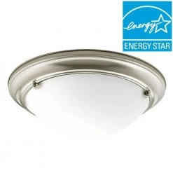 Eclipse 2-Light Brushed Nickel Flush Mount with Satin White Glass by Progress Lighting -Progress Lighting Shop brushed nickel progress lighting flush mount lights p7324 09wb 40 1000