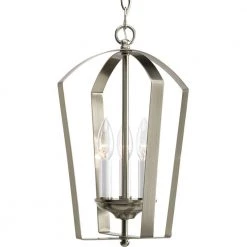 Gather Collection 3-Light Brushed Nickel Foyer Pendant by Progress Lighting