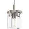 Glayse Collection 6-1/2 in. 1-Light Brushed Nickel Clear Glass Modern Luxury Mini-Pendant Kitchen Light by Progress Lighting -Progress Lighting Shop brushed nickel progress lighting pendant lights p500073 009 64 1000