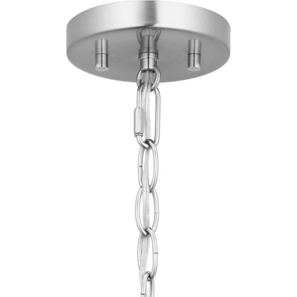 Berea 1-Light Brushed Nickel Mini-Pendant with Clear Seeded Glass Shade by Progress Lighting 8 Berea 1-Light Brushed Nickel Mini-Pendant with Clear Seeded Glass Shade by Progress Lighting - Image 6