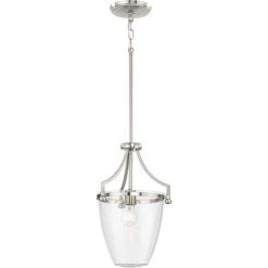 Parkhurst Collection 11.5 in. 1-Light Brushed Nickel Mini-Pendant with Clear Glass Shade for Kitchen by Progress Lighting -Progress Lighting Shop brushed nickel progress lighting pendant lights p500360 009 c3 1000