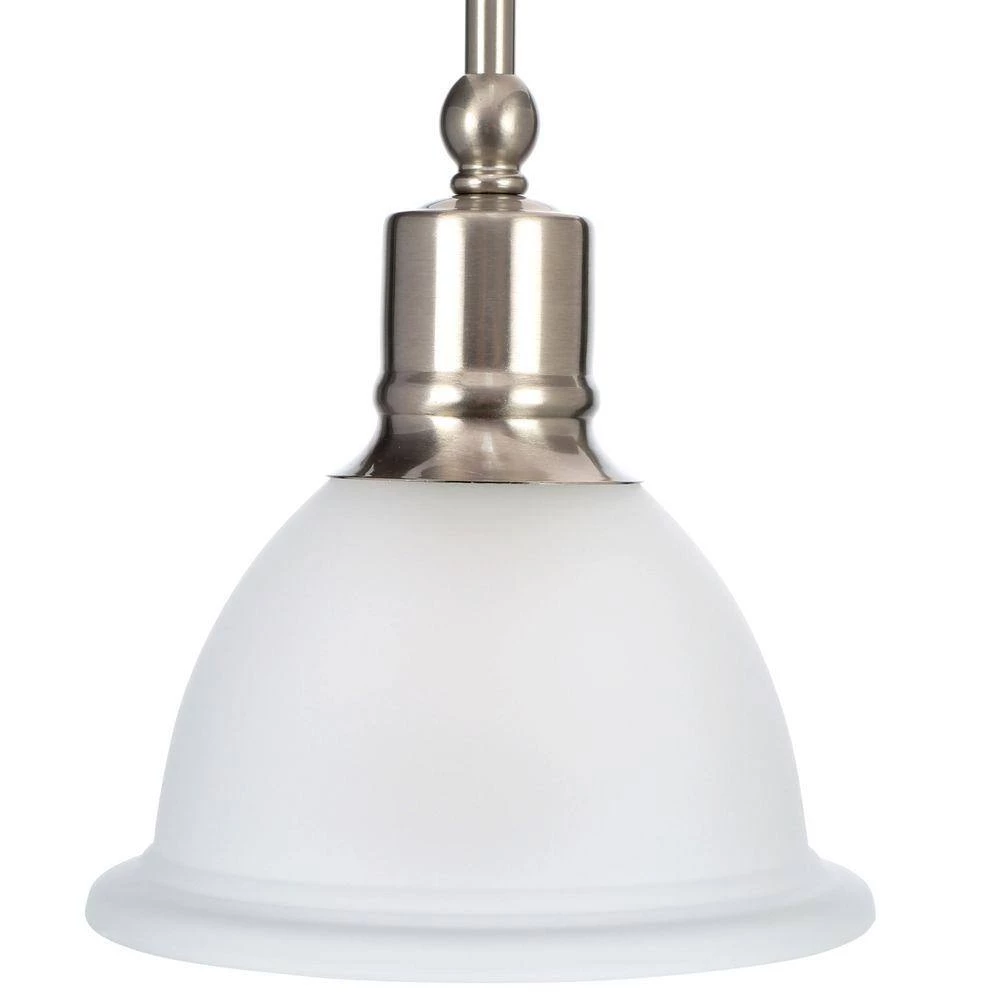 Madison Collection 7.5 in. 1-Light Brushed Nickel Mini Pendant with Etched Glass Shade by Progress Lighting 7 Madison Collection 7.5 in. 1-Light Brushed Nickel Mini Pendant with Etched Glass Shade by Progress Lighting - Image 5