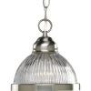 1-Light Brushed Nickel Mini Pendant with Clear Prismatic Glass by Progress Lighting -Progress Lighting Shop brushed nickel progress lighting pendant lights p5080 09 64 1000