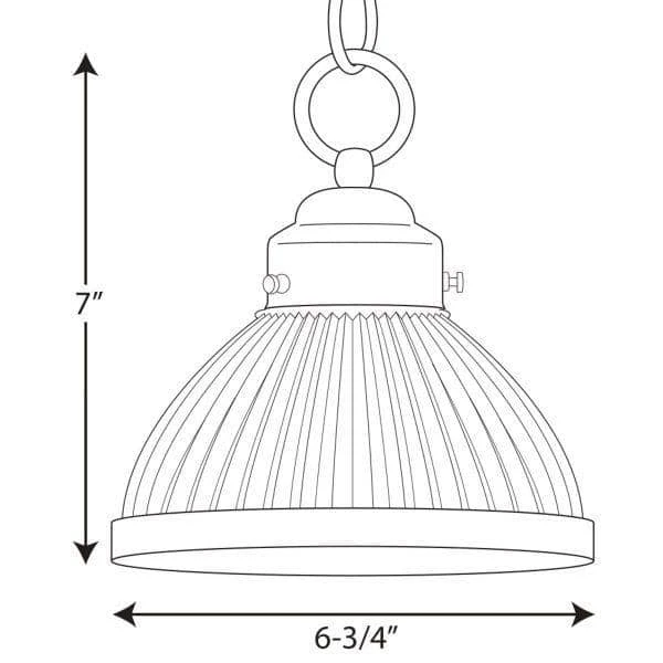 1-Light Brushed Nickel Mini Pendant with Clear Prismatic Glass by Progress Lighting 4 1-Light Brushed Nickel Mini Pendant with Clear Prismatic Glass by Progress Lighting - Image 2