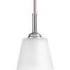 Arden Collection 1-Light Brushed Nickel Mini Pendant with Etched Glass by Progress Lighting 1 Arden Collection 1-Light Brushed Nickel Mini Pendant with Etched Glass by Progress Lighting -Progress Lighting Shop brushed nickel progress lighting pendant lights p5092 09 64 1000