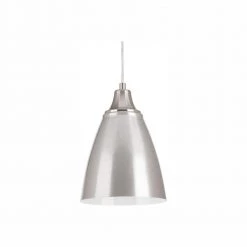 Pure Integrated LED Collection 1-Light Brushed Nickel Cord Hung Mini Pendant with Metal Shade by Progress Lighting