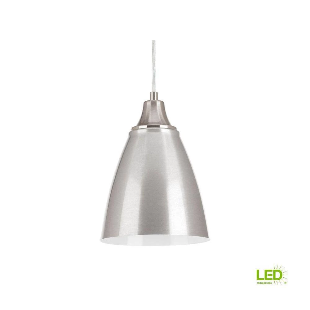 Pure Integrated LED Collection 1-Light Brushed Nickel Cord Hung Mini Pendant with Metal Shade by Progress Lighting 4 Pure Integrated LED Collection 1-Light Brushed Nickel Cord Hung Mini Pendant with Metal Shade by Progress Lighting - Image 2