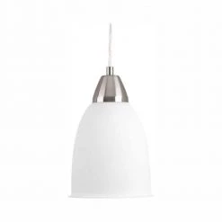Simple Integrated LED Collection 1-Light Brushed Nickel Cord Hung Mini Pendant with Frosted Acrylic Shade by Progress Lighting