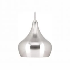 1-Light Brushed Nickel LED Pendant with Metal Shade by Progress Lighting