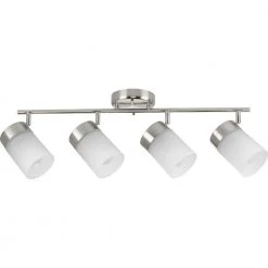 Ridgecrest 4-Light Brushed Nickel Incandescent Track Lighting Head by Progress Lighting