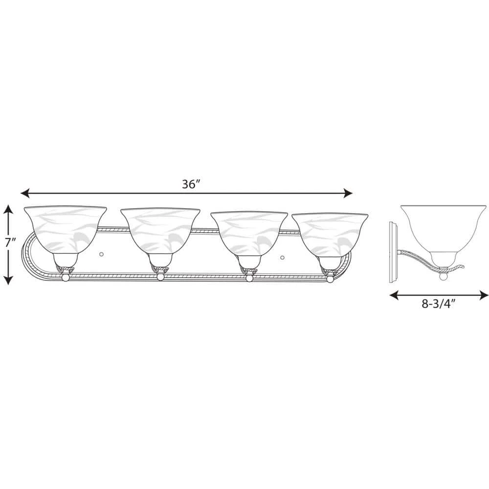Avalon Collection 4-Light Brushed Nickel Vanity Fixture by Progress Lighting 5 Avalon Collection 4-Light Brushed Nickel Vanity Fixture by Progress Lighting - Image 3