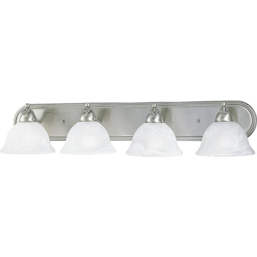 Avalon Collection 4-Light Brushed Nickel Vanity Fixture by Progress Lighting 4 Avalon Collection 4-Light Brushed Nickel Vanity Fixture by Progress Lighting - Image 2