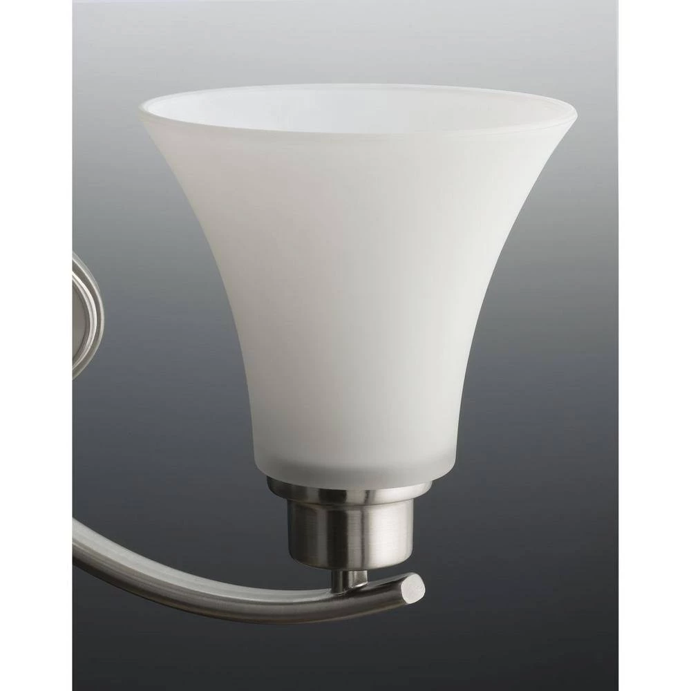 Joy Collection 2-Light Brushed Nickel Etched Glass Traditional Bath Vanity Light by Progress Lighting 6 Joy Collection 2-Light Brushed Nickel Etched Glass Traditional Bath Vanity Light by Progress Lighting - Image 4