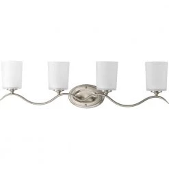Inspire Collection 4-Light Brushed Nickel Etched Glass Traditional Bath Vanity Light by Progress Lighting -Progress Lighting Shop brushed nickel progress lighting vanity lighting p2021 09 76 1000