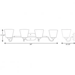 Arden Collection 4-Light Brushed Nickel Etched Glass Farmhouse Bath Vanity Light by Progress Lighting -Progress Lighting Shop brushed nickel progress lighting vanity lighting p2130 09 31 1000