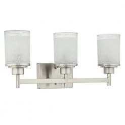 Alexa Collection 22 in. 3-Light Brushed Nickel Etched Linen With Clear Edge Glass Modern Bathroom Vanity Light by Progress Lighting -Progress Lighting Shop brushed nickel progress lighting vanity lighting p2978 09 44 1000