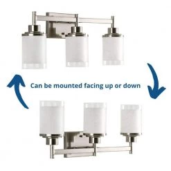 Alexa Collection 22 in. 3-Light Brushed Nickel Etched Linen With Clear Edge Glass Modern Bathroom Vanity Light by Progress Lighting -Progress Lighting Shop brushed nickel progress lighting vanity lighting p2978 09 76 1000