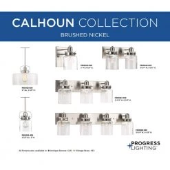 Calhoun Collection 30-1/4 in. 4-Light Brushed Nickel Clear Glass Farmhouse Urban Industrial Bathroom Vanity Light by Progress Lighting 19 Calhoun Collection 30-1/4 in. 4-Light Brushed Nickel Clear Glass Farmhouse Urban Industrial Bathroom Vanity Light by Progress Lighting -Progress Lighting Shop brushed nickel progress lighting vanity lighting p300048 009 40 1000
