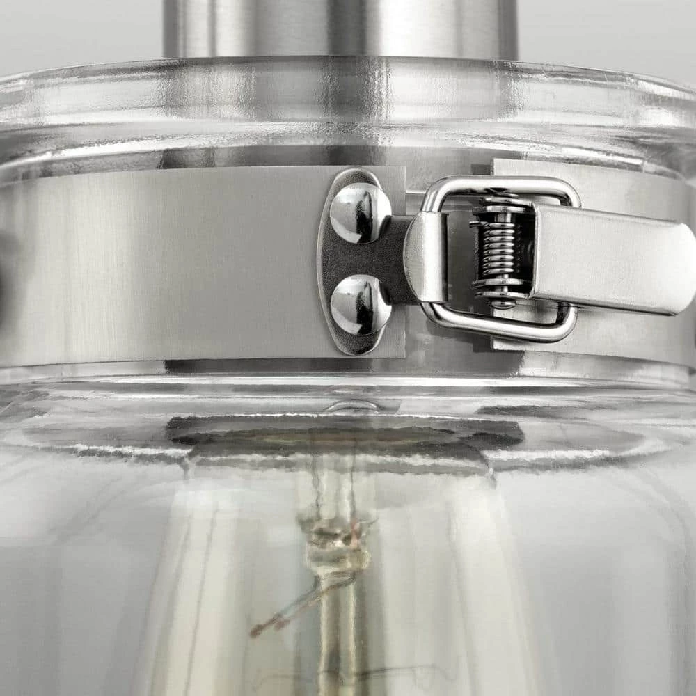 Calhoun Collection 30-1/4 in. 4-Light Brushed Nickel Clear Glass Farmhouse Urban Industrial Bathroom Vanity Light by Progress Lighting 4 Calhoun Collection 30-1/4 in. 4-Light Brushed Nickel Clear Glass Farmhouse Urban Industrial Bathroom Vanity Light by Progress Lighting - Image 2