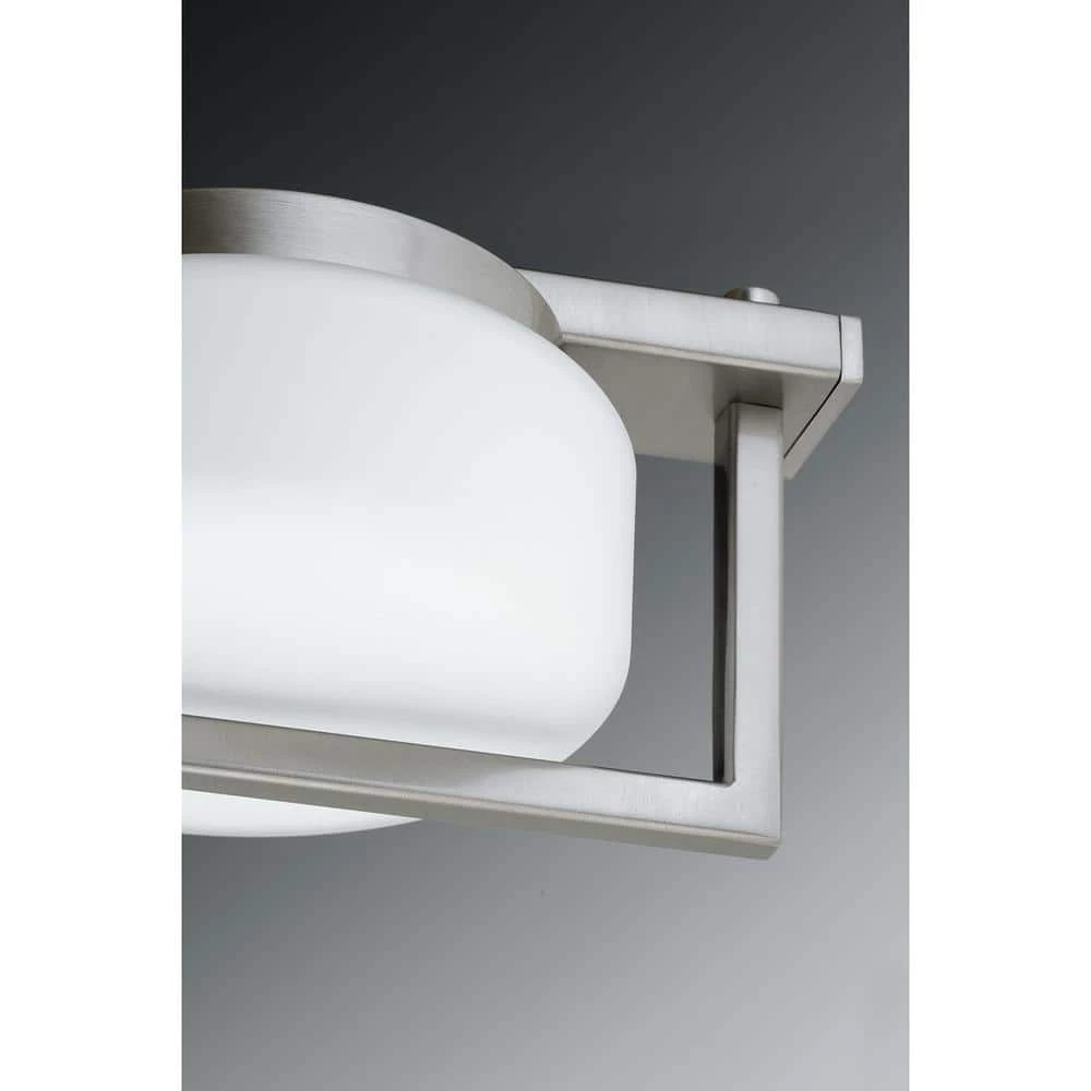 Volo LED Collection 3-Light Brushed Nickel Etched Opal Glass Mid-Century Modern Bath Vanity Light by Progress Lighting 5 Volo LED Collection 3-Light Brushed Nickel Etched Opal Glass Mid-Century Modern Bath Vanity Light by Progress Lighting - Image 3