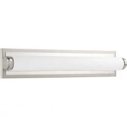 Concourse LED Collection 24" Brushed Nickel Etched White Glass Modern Bath Vanity Light by Progress Lighting
