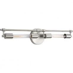 Circuit Collection 2-Light Brushed Nickel Urban Industrial Bath Vanity Light by Progress Lighting