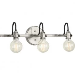 Axle 3-Light Brushed Nickel Vintage Wall Light by Progress Lighting