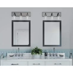 Rushton Collection 3-Light Brushed Nickel Clear Glass Farmhouse Bath Vanity Light by Progress Lighting -Progress Lighting Shop brushed nickel progress lighting vanity lighting p300228 009 4f 1000