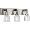 Rushton Collection 3-Light Brushed Nickel Clear Glass Farmhouse Bath Vanity Light by Progress Lighting -Progress Lighting Shop brushed nickel progress lighting vanity lighting p300228 009 64 1000
