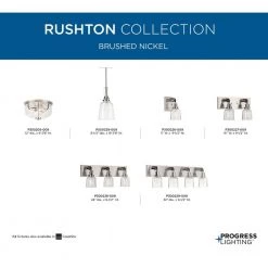 Rushton Collection 3-Light Brushed Nickel Clear Glass Farmhouse Bath Vanity Light by Progress Lighting -Progress Lighting Shop brushed nickel progress lighting vanity lighting p300228 009 d4 1000