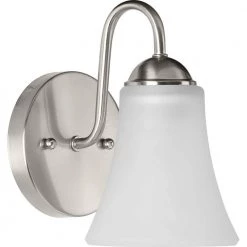 Classic Collection 1-Light Brushed Nickel Etched Glass Traditional Bath Vanity Light by Progress Lighting -Progress Lighting Shop brushed nickel progress lighting vanity lighting p300233 009 44 1000