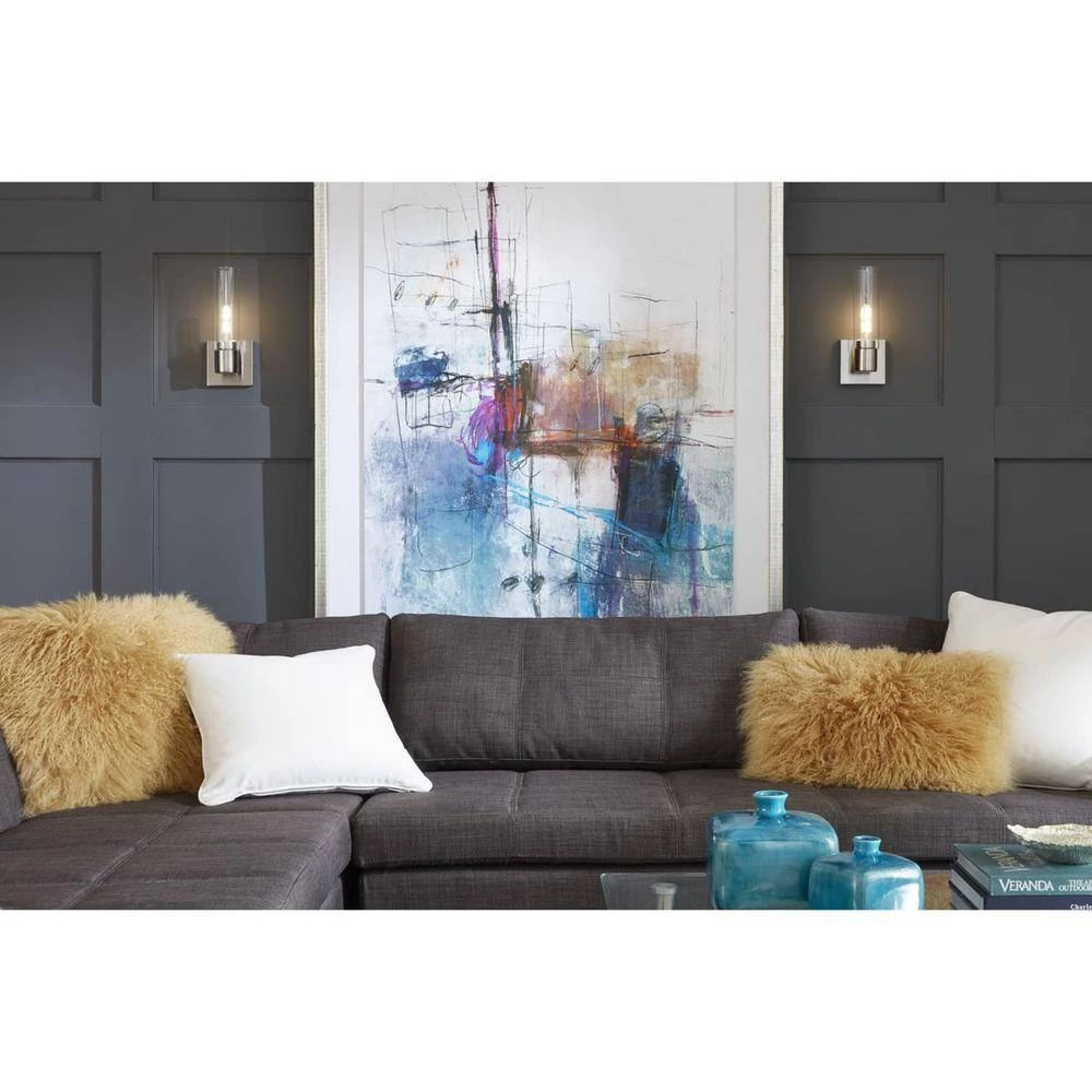 Clarion 1-Light Brushed Nickel Clear Glass Modern Wall Light by Progress Lighting 8 Clarion 1-Light Brushed Nickel Clear Glass Modern Wall Light by Progress Lighting - Image 6