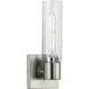 Clarion 1-Light Brushed Nickel Clear Glass Modern Wall Light by Progress Lighting -Progress Lighting Shop brushed nickel progress lighting vanity lighting p300299 009 64 1000