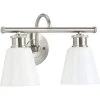 Ashford 2-Light Brushed Nickel Opal Glass Farmhouse Wall Light by Progress Lighting
