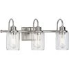 Aiken 3-Light Brushed Nickel Clear Glass Farmhouse Bath Vanity Light by Progress Lighting 2 Aiken 3-Light Brushed Nickel Clear Glass Farmhouse Bath Vanity Light by Progress Lighting -Progress Lighting Shop brushed nickel progress lighting vanity lighting p300322 009 64 1000