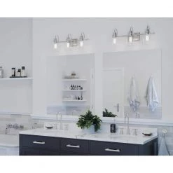 Aiken 3-Light Brushed Nickel Clear Glass Farmhouse Bath Vanity Light by Progress Lighting -Progress Lighting Shop brushed nickel progress lighting vanity lighting p300322 009 c3 1000