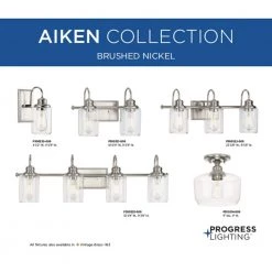 Aiken 4-Light Brushed Nickel Clear Glass Vintage Wall Light by Progress Lighting -Progress Lighting Shop brushed nickel progress lighting vanity lighting p300323 009 d4 1000