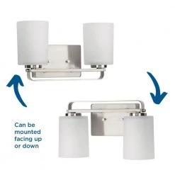 League Collection 2-Light Brushed Nickel Etched Glass Modern Farmhouse Bath Vanity Light by Progress Lighting 11 League Collection 2-Light Brushed Nickel Etched Glass Modern Farmhouse Bath Vanity Light by Progress Lighting -Progress Lighting Shop brushed nickel progress lighting vanity lighting p300342 009 4f 1000